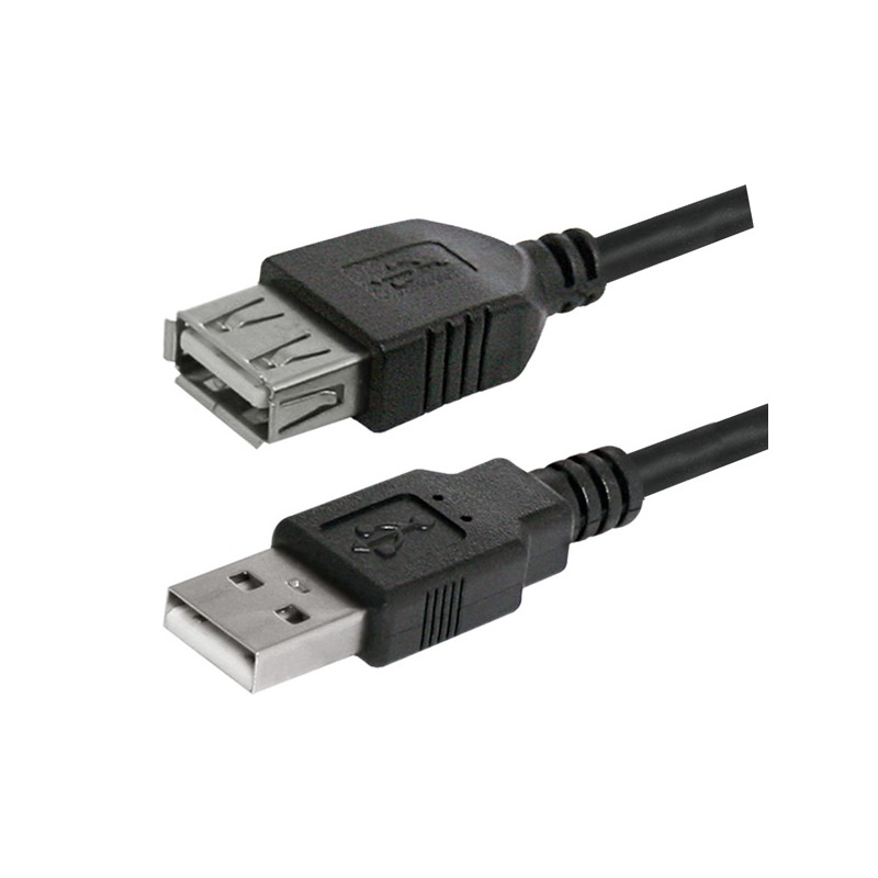 Logo USB prodlužka (2.0), USB A samec - USB A samice, 1.8m, černá, 10-pack, cena za 1 kus, DOPRODEJ