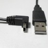 USB kabel (2.0), USB A samec - miniUSB samec, 1.8m, lomený 90&deg , černý