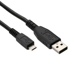 Logo USB kabel (2.0), USB A samec - microUSB samec, 1m, černý, DOPRODEJ