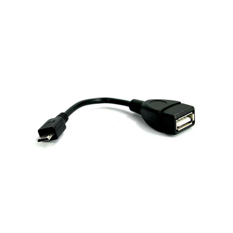 Logo USB kabel (2.0), microUSB samec - USB A samice, 0.15m, OTG, černý, DOPRODEJ
