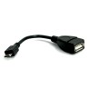 Logo USB kabel (2.0), microUSB samec - USB A samice, 0.15m, OTG, černý, DOPRODEJ