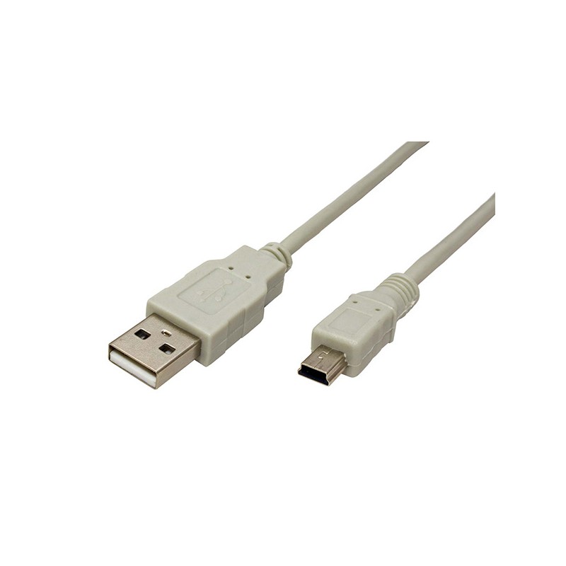Logo USB kabel (2.0), USB A samec - miniUSB samec, 1.8m, šedý, 5-pack, cena za 1 kus, DOPRODEJ