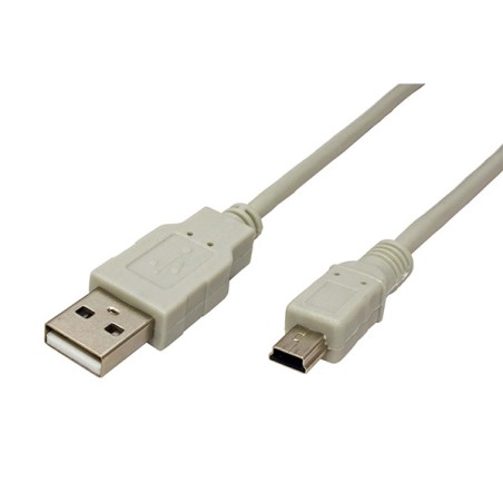 Logo USB kabel (2.0), USB A samec - miniUSB samec, 1.8m, šedý, 5-pack, cena za 1 kus, DOPRODEJ
