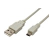 Logo USB kabel (2.0), USB A samec - miniUSB samec, 1.8m, šedý, 5-pack, cena za 1 kus, DOPRODEJ