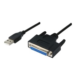 USB redukce IEEE 1284, USB A samec - DB25 samice, na paralelní port, DOPRODEJ