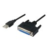 USB redukce IEEE 1284, USB A samec - DB25 samice, na paralelní port, DOPRODEJ