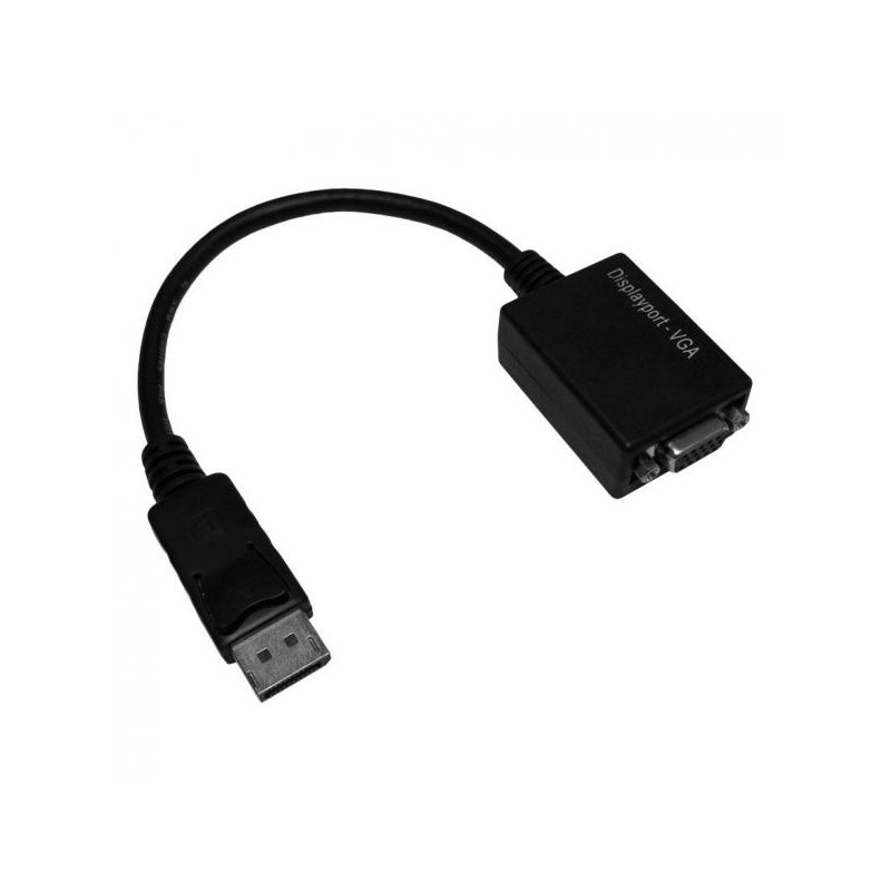 Video převodník, DisplayPort samec - VGA (D-sub) samice, černá