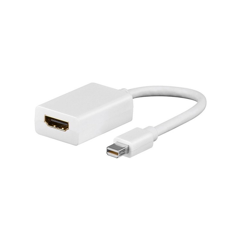 Video převodník, mini DisplayPort samec - HDMI samice, HDMI 1.3 - Standard, bílý, Logo