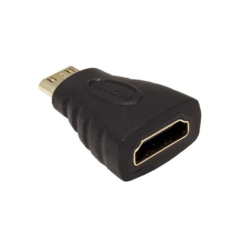 Video redukce, mini HDMI samec - HDMI samice, černá