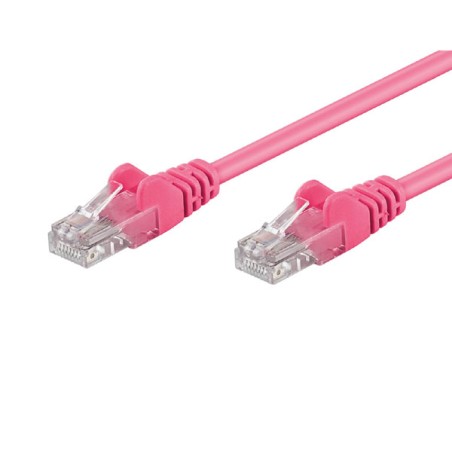 Síťový LAN kabel UTP patchcord, Cat.5e, RJ45 samec - RJ45 samec, 0.5 m, nestíněný, růžový, DOPRODEJ