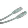 Síťový LAN kabel UTP patchcord, Cat.5e, RJ45 samec - RJ45 samec, 1 m, nestíněný, CCA, šedý, economy