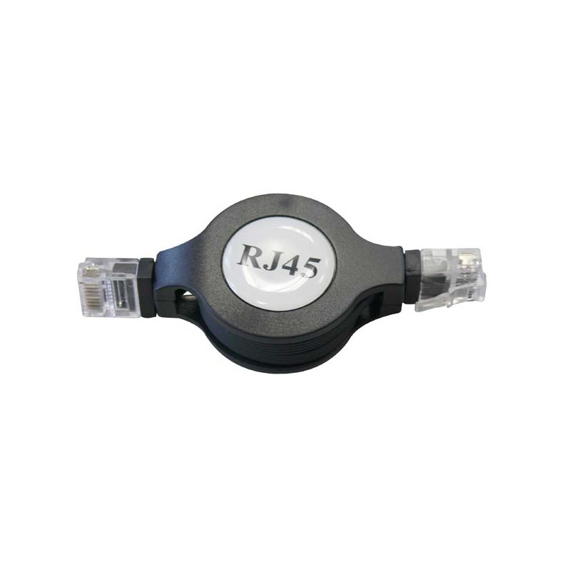 Síťový LAN kabel UTP patchcord, Cat.5e, RJ45 samec - RJ45 samec, 1.2 m, nestíněný, navíjecí, černý, economy, DOPRODEJ