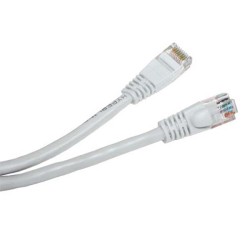 Síťový LAN kabel UTP patchcord, Cat.5e, RJ45 samec - RJ45 samec, 0.25 m, nestíněný, bílý, economy, DOPRODEJ