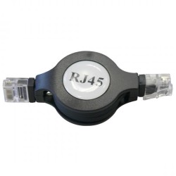 Síťový LAN kabel UTP patchcord, Cat.5e, RJ45 samec - RJ45 samec, 1.2 m, nestíněný, navíjecí, černý, Logo LOGO bag, DOPRODEJ