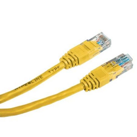 Síťový LAN kabel UTP patchcord, Cat.6, RJ45 samec - RJ45 samec, 3 m, nestíněný, žlutý, economy, DOPRODEJ