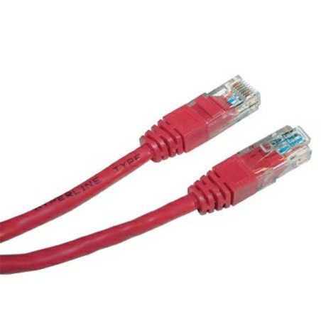 Síťový LAN kabel UTP patchcord, Cat.6, RJ45 samec - RJ45 samec, 3 m, nestíněný, červený, economy, DOPRODEJ