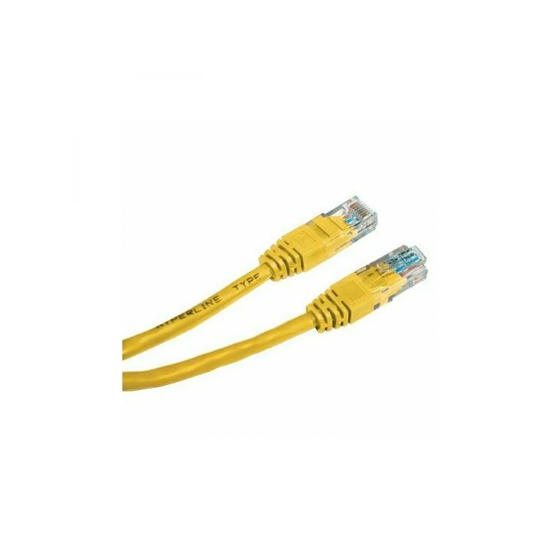 Síťový LAN kabel UTP patchcord, Cat.5e, RJ45 samec - RJ45 samec, 3 m, nestíněný, žlutý, economy, DOPRODEJ
