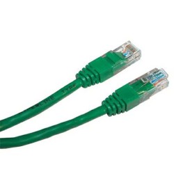 Síťový LAN kabel UTP patchcord, Cat.5e, RJ45 samec - RJ45 samec, 7.5 m, nestíněný, zelený, economy, DOPRODEJ