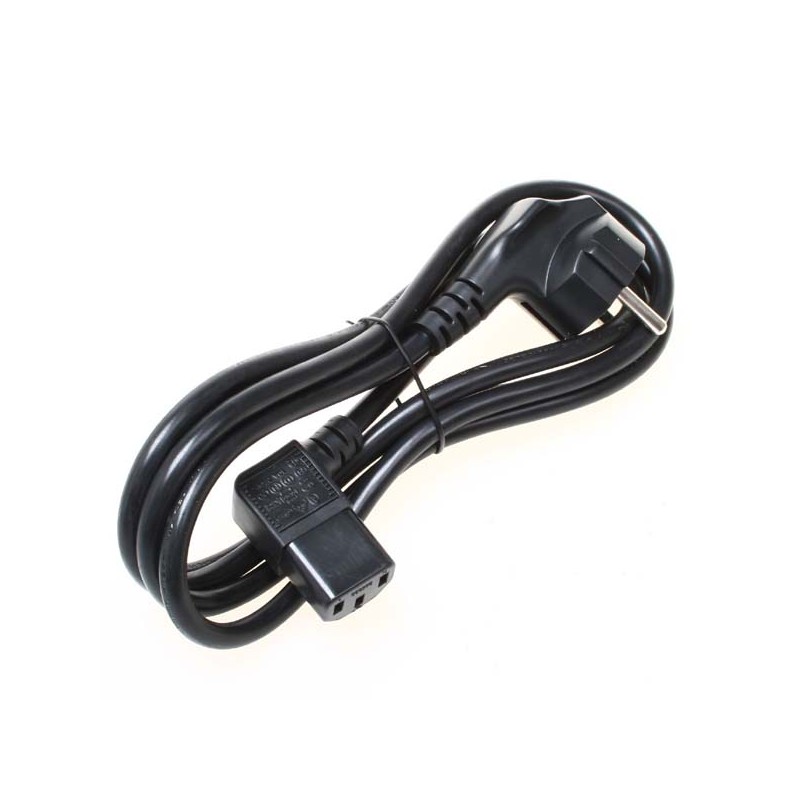 Síťový kabel 230V napájecí, CEE7 (vidlice) - C13, 5m, VDE approved, černý, lomený, DOPRODEJ
