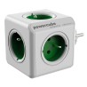 Rozbočovací zásuvka 240V, CEE7 (vidlice) - POWERCUBE, 0.1m, ORIGINAL, zelená, POWERCUBE, 5 zásuvek, dětské pojistky