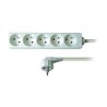 Síťový kabel 230V prodlužovací, CEE7 (vidlice) - zásuvka 5x, 3m, VDE approved, bílý, DOPRODEJ