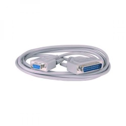 Datový kabel sériový/paralelní, DB25 samec - DB9 samice, 2 m, k modemu, šedý, baleno v sáčku, DOPRODEJ