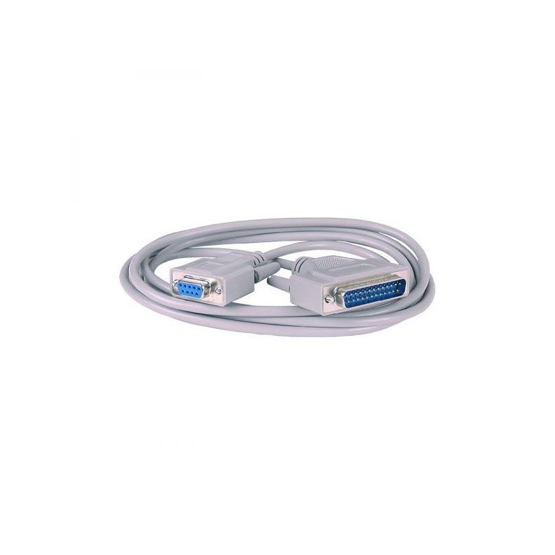Datový kabel sériový/paralelní, DB25 samec - DB9 samice, 2 m, k modemu, šedý, baleno v sáčku, DOPRODEJ