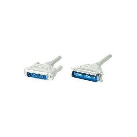 Kabel k tiskárně Centronics, C36 samec - DB25 samec, 3 m, šedý, baleno v sáčku, DOPRODEJ
