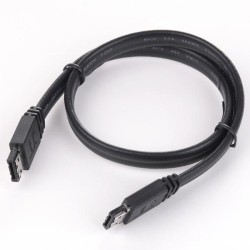 Kabel k hardisku datový eSATA, eSATA samec - eSATA samec, 1 m, 6 Gb/s, černý, baleno v sáčku, DOPRODEJ