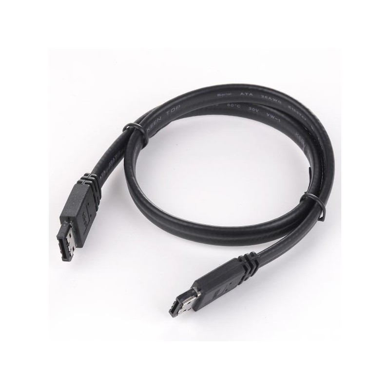 Kabel k hardisku datový eSATA, eSATA samec - eSATA samec, 1 m, 6 Gb/s, černý, baleno v sáčku, DOPRODEJ