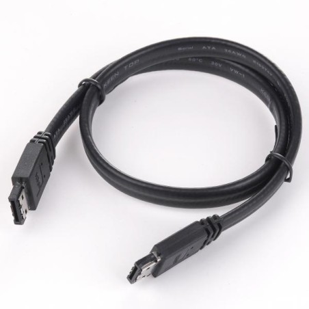 Kabel k hardisku datový eSATA, eSATA samec - eSATA samec, 1 m, 6 Gb/s, černý, baleno v sáčku, DOPRODEJ