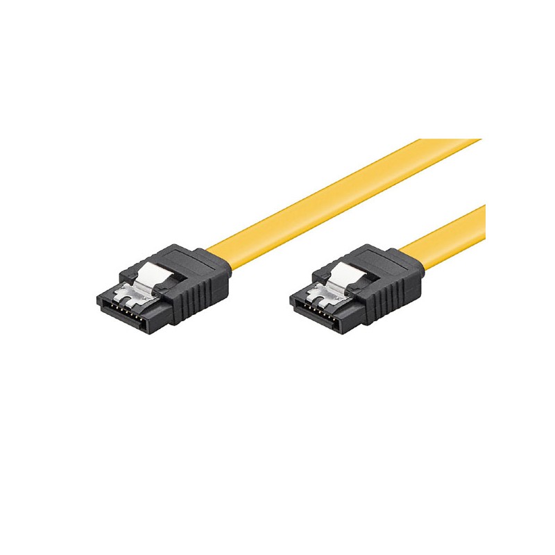 Kabel k hardisku datový, SATA samec - SATA samec, 0.5 m, 6 Gb/s, žlutý, baleno v sáčku