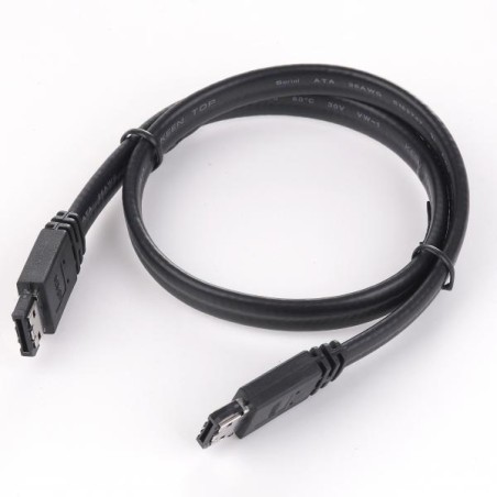 Kabel k hardisku datový eSATA, eSATA samec - eSATA samec, 0.5 m, 6 Gb/s, černý, baleno v sáčku, DOPRODEJ