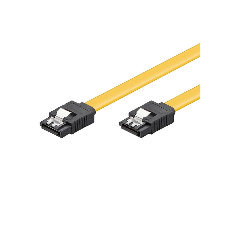 Kabel k hardisku datový, SATA samec - SATA samec, 0.5 m, 6 Gb/s, žlutý, Logo baleno v blistru, DOPRODEJ