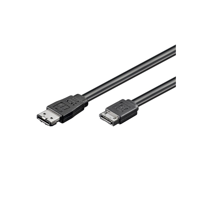 Kabel k hardisku datový, SATA samec - eSATA samec, 0.5 m, 6 Gb/s, černý, baleno v sáčku