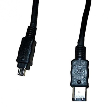 FireWire kabel IEEE 1394 (6pin) samec - IEEE 1394 (4pin) samec, 2 m, černý, Logo baleno v blistru, DOPRODEJ