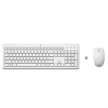HP HP 230 Sada klávesnice bezdrátová CZ, bílá s bezdrátovou optickou myší, AA, klasická, bezdrátový přijímač USB typ 2.4 [GHz]