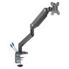 ULTRADESK BRANCH Single Polohovatelný držák pro monitor, černý, 10KG, svorka a průchodka stolu, 17"-32", 75x75/100x100