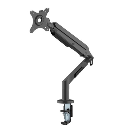 Polohovatelný držák pro monitor, černý, 3-12KG, svorka a průchodka stolu, 17"-36", 75x75/100x100
