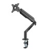 Polohovatelný držák pro monitor, černý, 3-12KG, svorka a průchodka stolu, 17"-36", 75x75/100x100