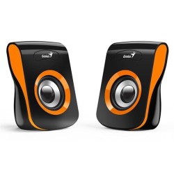 Genius reproduktory SP-Q180, 2.0, 6W, černooranžové, regulace hlasitosti, stolní, 150Hz-20kHz, DOPRODEJ
