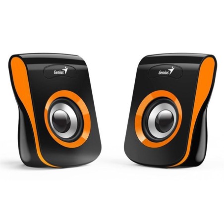 Genius reproduktory SP-Q180, 2.0, 6W, černooranžové, regulace hlasitosti, stolní, 150Hz-20kHz, DOPRODEJ