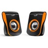Genius reproduktory SP-Q180, 2.0, 6W, černooranžové, regulace hlasitosti, stolní, 150Hz-20kHz, DOPRODEJ