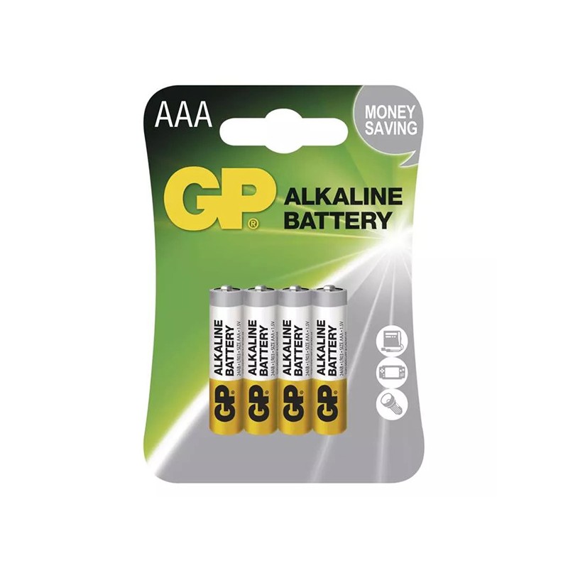 GP Jednorázová alkalická baterie AAA, 4-pack