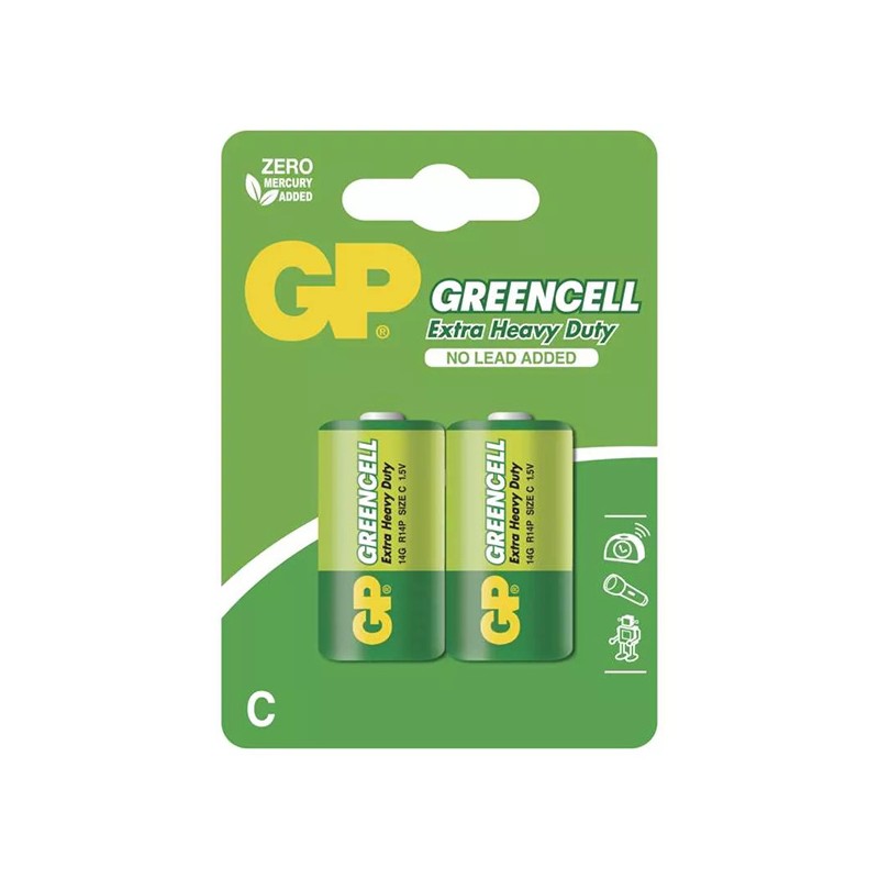 GP Jednorázová zinkochloridová baterie C, 2-pack B1231