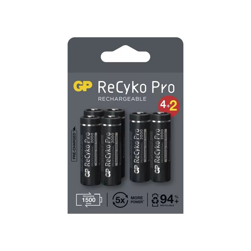 GP Nabíjecí Ni-MH baterie AA, 6-pack