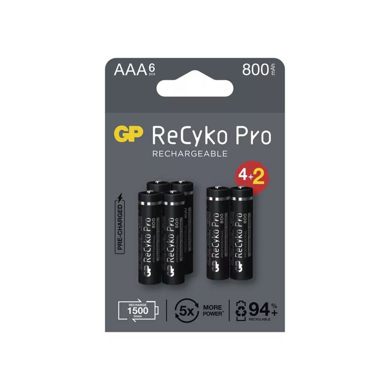 GP Nabíjecí Ni-MH baterie AAA, 6-pack