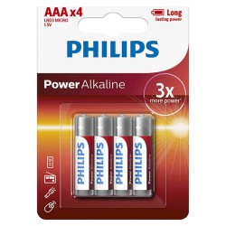 PHILIPS Jednorázová alkalická baterie AAA, 4-pack LR03P4B10