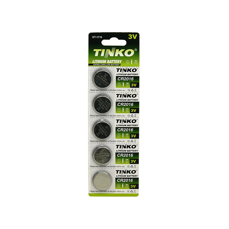 Jednorázová lithiová baterie CR2016, 5-pack