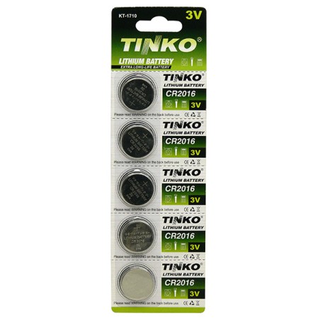 Jednorázová lithiová baterie CR2016, 5-pack
